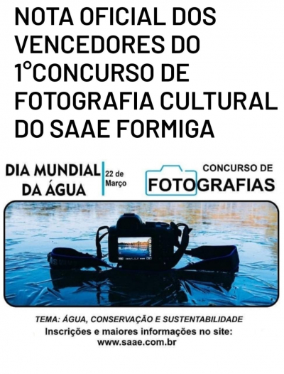 I CONCURSO CULTURAL DE FOTOGRAFIA SAAE FORMIGA
