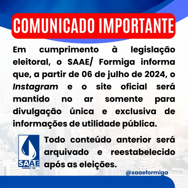 COMUNICADO IMPORTANTE